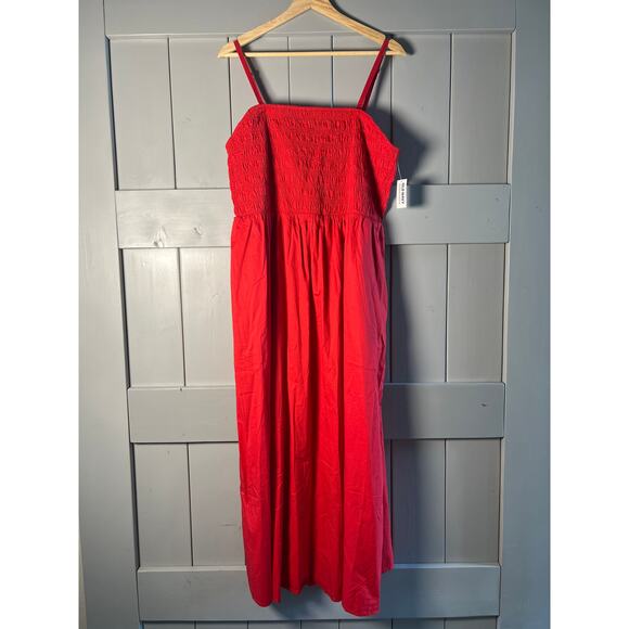 Old Navy Red Smocked‎ Top Spaghetti Strap Maxi Dress Size XL NEW - Picture 3 of 6